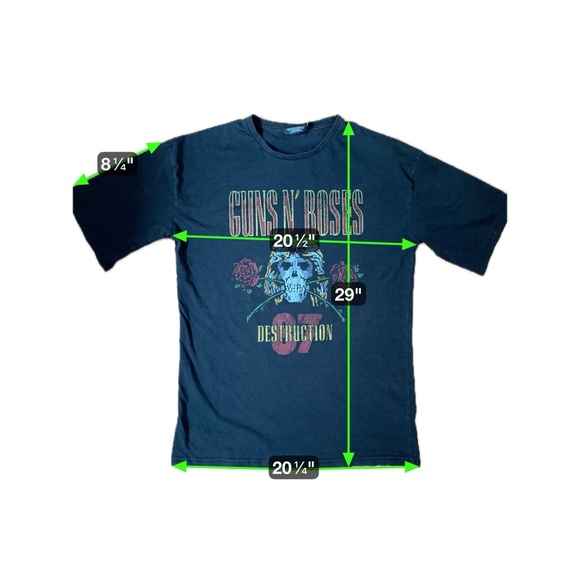 Guns N’ Roses 1987 UK Tour Tee | 2016 Official Reprint Band Shirt - Picture 8 of 10